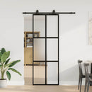 vidaXL fekete edzett üveg tolóajtó fémszerelék szettel 76x205 cm