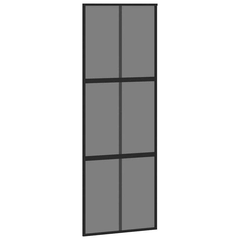 vidaXL fekete edzett üveg tolóajtó fémszerelék szettel 76x205 cm