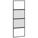 vidaXL fekete edzett üveg tolóajtó fémszerelék szettel 76x205 cm