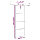 vidaXL fekete edzett üveg tolóajtó fémszerelék szettel 76x205 cm