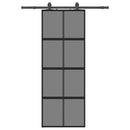 vidaXL fekete edzett üveg tolóajtó fémszerelék szettel 76x205 cm
