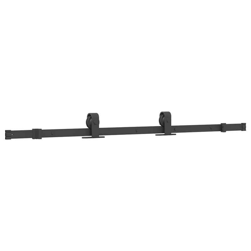 vidaXL fekete edzett üveg tolóajtó fémszerelék szettel 76x205 cm