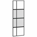 vidaXL fekete edzett üveg tolóajtó fémszerelék szettel 76x205 cm