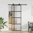 vidaXL fekete edzett üveg tolóajtó fémszerelék szettel 76x205 cm