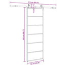 vidaXL fekete ESG üveg tolóajtó fémszerelvény-szettel 76x205 cm