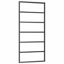 vidaXL fekete ESG üveg tolóajtó fémszerelvény-szettel 90x205 cm