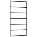 vidaXL fekete ESG üveg tolóajtó fémszerelvény-szettel 102x205 cm
