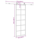 vidaXL fekete ESG üveg tolóajtó fémszerelvény-szettel 76x205 cm