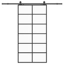 vidaXL fekete ESG üveg tolóajtó fémszerelvény-szettel 102x205 cm