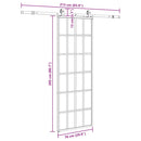 vidaXL fekete ESG üveg tolóajtó fémszerelvény-szettel 76x205 cm