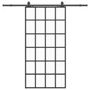 vidaXL fekete ESG üveg tolóajtó fémszerelvény-szettel 102x205 cm