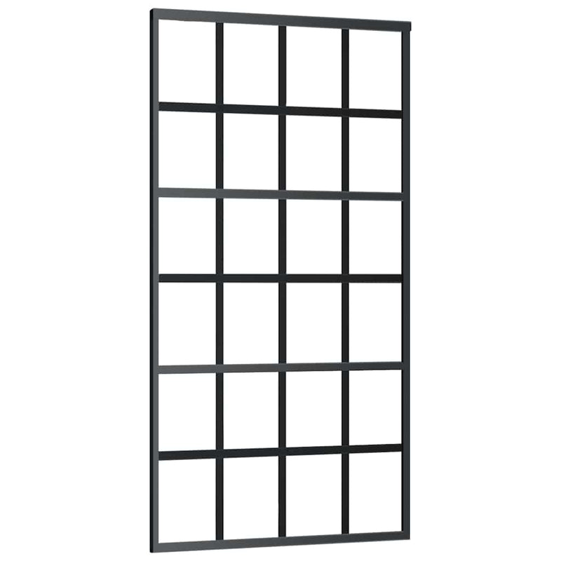 vidaXL fekete ESG üveg tolóajtó fémszerelvény-szettel 102x205 cm