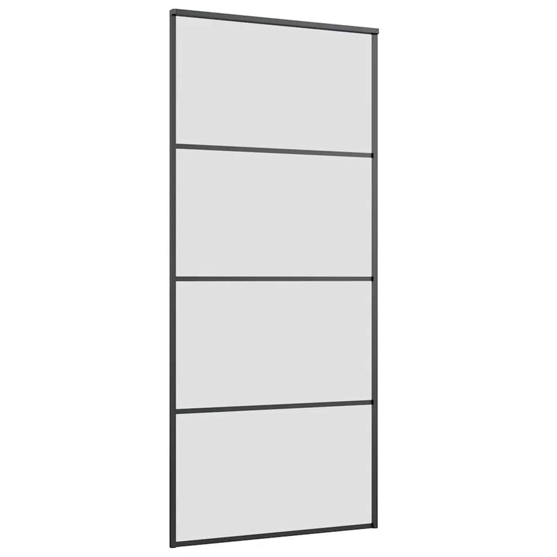 vidaXL fekete ESG üveg tolóajtó fémszerelvény-szettel 90x205 cm
