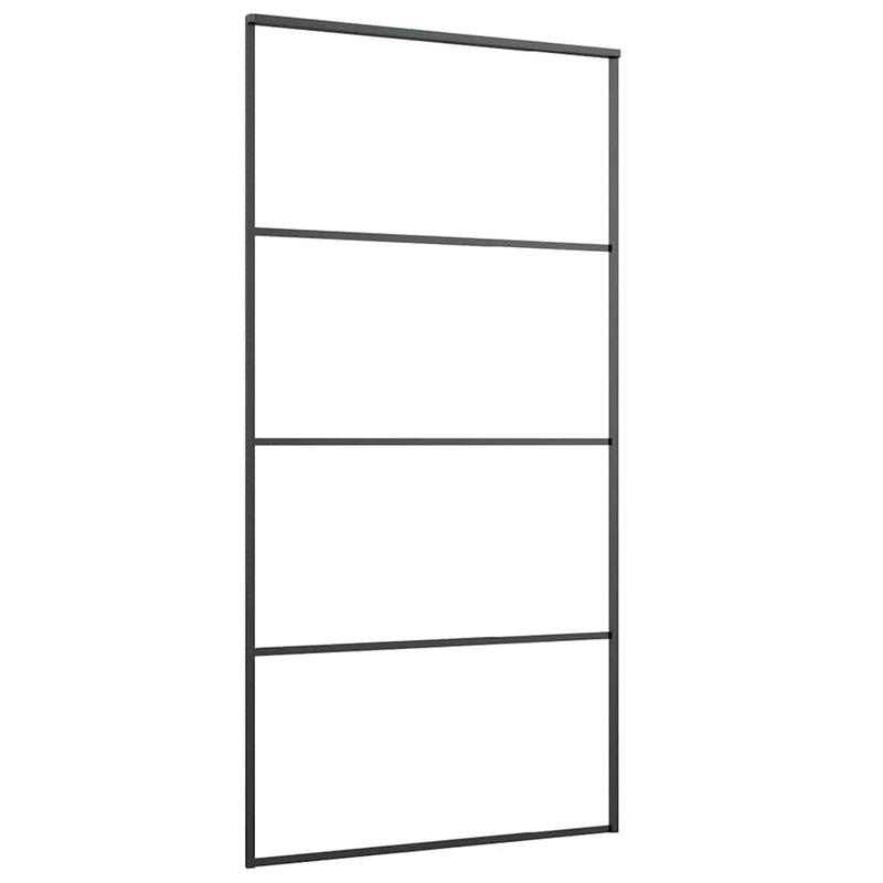 vidaXL fekete ESG üveg tolóajtó fémszerelvény-szettel 102,5x205 cm