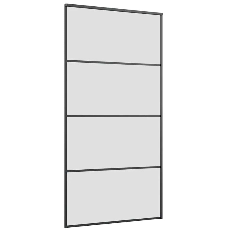 vidaXL fekete ESG üveg tolóajtó fémszerelvény-szettel 102,5x205 cm