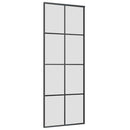 vidaXL fekete ESG üveg tolóajtó fémszerelvény-szettel 76x205 cm