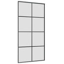 vidaXL fekete ESG üveg tolóajtó fémszerelvény-szettel 102,5x205 cm