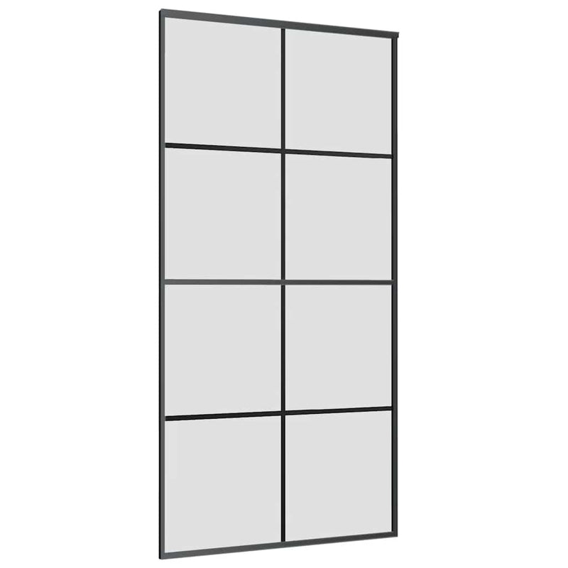 vidaXL fekete ESG üveg tolóajtó fémszerelvény-szettel 102,5x205 cm