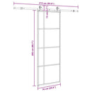vidaXL fekete ESG üveg tolóajtó fémszerelvény-szettel 76x205 cm