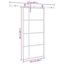 vidaXL fekete ESG üveg tolóajtó fémszerelvény-szettel 102,5x205 cm