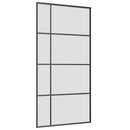 vidaXL fekete ESG üveg tolóajtó fémszerelvény-szettel 102,5x205 cm