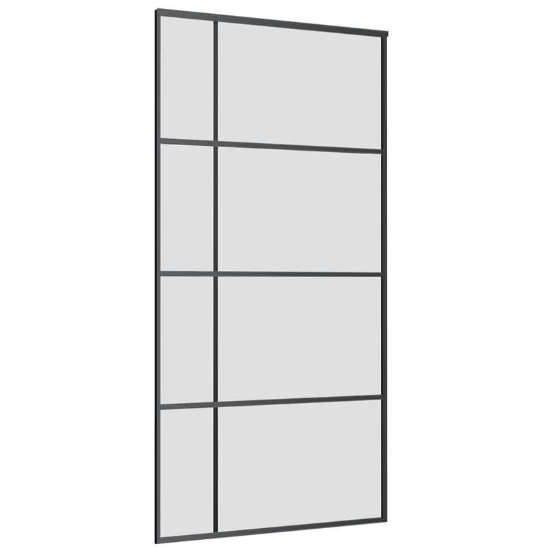 vidaXL fekete ESG üveg tolóajtó fémszerelvény-szettel 102,5x205 cm