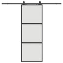 vidaXL fekete edzett üveg tolóajtó fémszerelék szettel 76x205 cm