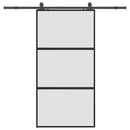 vidaXL fekete edzett üveg tolóajtó fémszerelék szettel 102,5x205 cm