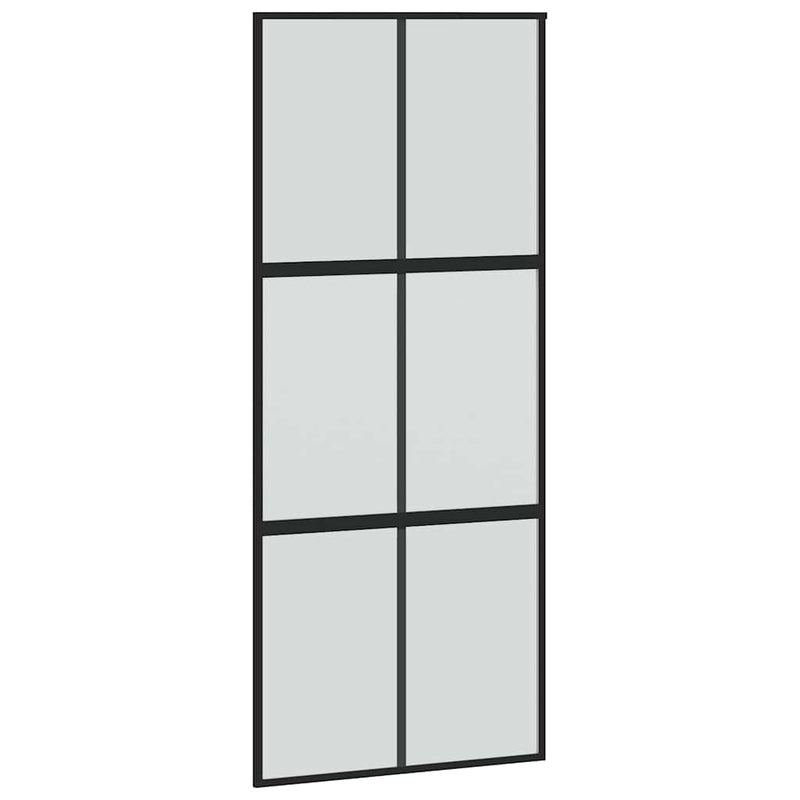vidaXL fekete edzett üveg tolóajtó fémszerelék szettel 90x205 cm