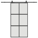 vidaXL fekete edzett üveg tolóajtó fémszerelék szettel 102,5x205 cm