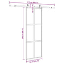 vidaXL fekete edzett üveg tolóajtó fémszerelék szettel 76x205 cm