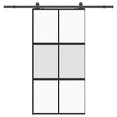 vidaXL fekete edzett üveg tolóajtó fémszerelék szettel 102,5x205 cm