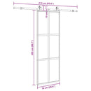 vidaXL fekete edzett üveg tolóajtó fémszerelék szettel 76x205 cm