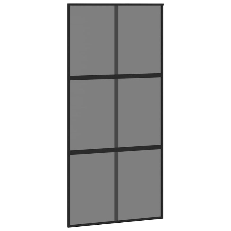 vidaXL fekete edzett üveg tolóajtó fémszerelék szettel 102,5x205 cm