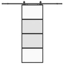 vidaXL fekete edzett üveg tolóajtó fémszerelék szettel 76x205 cm