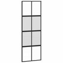 vidaXL fekete edzett üveg tolóajtó fémszerelék szettel 76x205 cm