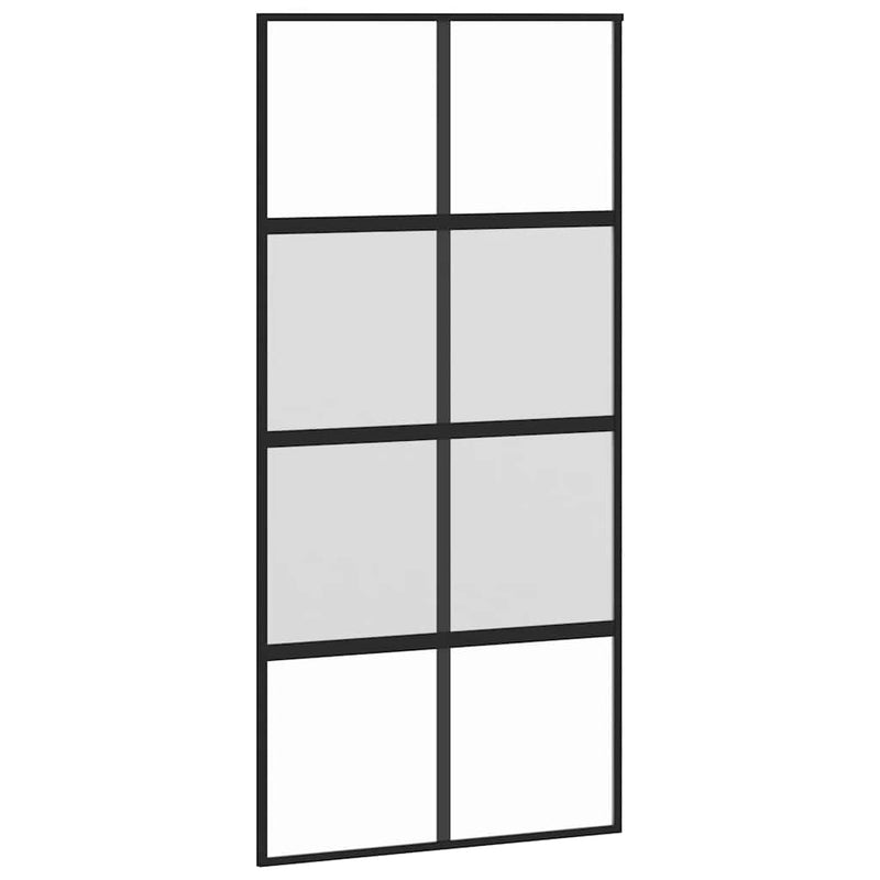 vidaXL fekete edzett üveg tolóajtó fémszerelék szettel 102,5x205 cm
