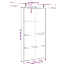 vidaXL fekete edzett üveg tolóajtó fémszerelék szettel 102,5x205 cm