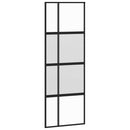 vidaXL fekete edzett üveg tolóajtó fémszerelék szettel 76x205 cm