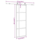 vidaXL fekete edzett üveg tolóajtó fémszerelék szettel 76x205 cm