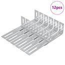 vidaXL Anti Tip konzol Egyszínű 12 pcs Ezüst 74,5 x 15 x 32 mm Vas