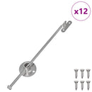 vidaXL Húzó Rúd Zsanér 12 db Ezüst 190 mm Fém