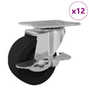 vidaXL Kerekek 12 pcs Fekete és ezüst 50,7 x 50,7 x 24,4 mm