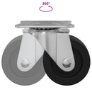 vidaXL Forgó kerék 2 pcs Ezüst 60 x 60 x 50 mm Vas és nylon