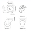 vidaXL Forgó kerék 2 pcs Ezüst 60 x 60 x 50 mm Vas és nylon