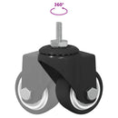vidaXL Forgó kerék 12 pcs Fekete 40,4 x 40,4 x 19,7 mm Vas és nylon