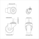 vidaXL Forgó kerék 12 pcs Fekete 40,4 x 40,4 x 19,7 mm Vas és nylon