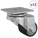 vidaXL Kerekek 12 pcs Ezüst 44,1 x 44,1 x 1,95 mm Nylon