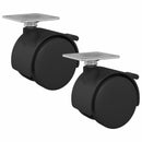 vidaXL Kerekek 2 pcs Fekete 39,5 x 39,5 x 37,8 mm Vas és Polipropilén