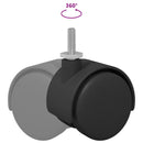 vidaXL Kerekek 12 pcs Fekete 40,1 x 37,8 mm PP és vas